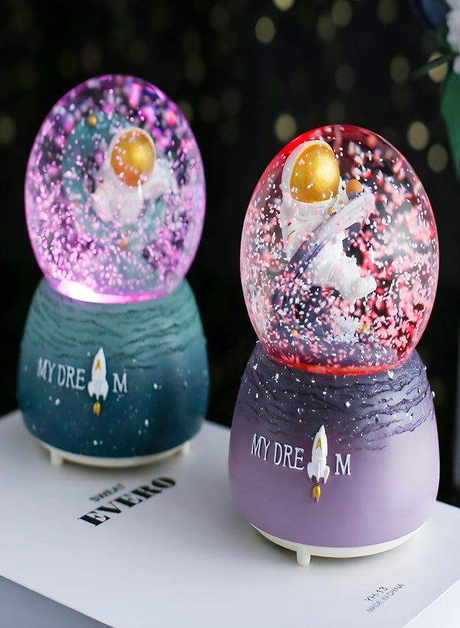 كرة ثلجية لعيد الميلاد، كرة ثلجية موسيقية مزودة بأضواء LED متغيرة الألوان، تأثير تساقط الثلج التلقائي، زينة عيد الميلاد مع صندوق موسيقي، هدايا للبنات والأطفال (أ) - Image 4